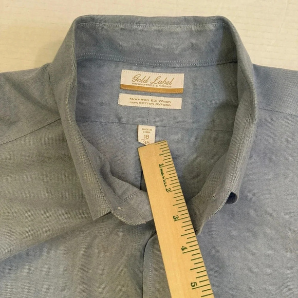 Gold Label Roundtree & Yorke Non-Iron Long Sleeve Button Down Shirt - Picture 6 of 7